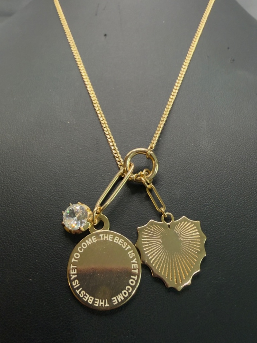 ANTHROPOLOGIE SEREFINA GOLD TONE CHARM NECKLACE INCLUDES 3 CHARMS - Picture 7 of 9